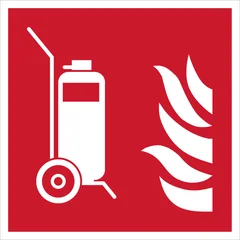 ISO 7010 F009 Wheeled fire extinguisher sign — Fire Equipment safety pictogram