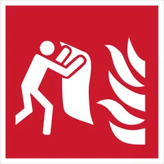ISO 7010 F016 Fire blanket sign — Fire Equipment safety pictogram
