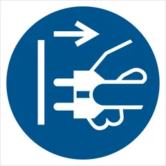Disconnect mains plug from electrical outlet