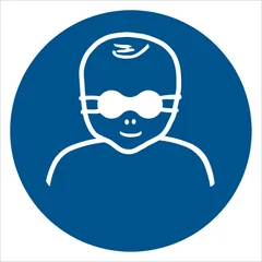 Protect infants' eyes with opaque eye protection