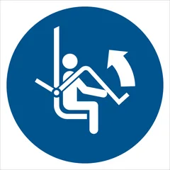 Open safety bar of chairlift