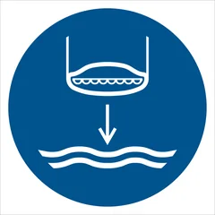 Lower lifeboat to the water in launch sequence