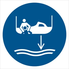 Lower rescue boat to the water in launch sequence