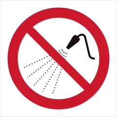 Do not spray with water