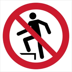 ISO 7010 P019 No stepping on surface sign — Prohibition safety pictogram