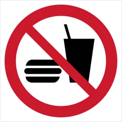 ISO 7010 P022 No eating or drinking sign — Prohibition safety pictogram