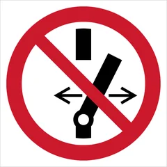 ISO 7010 P031 Do not alter the state of the switch sign — Prohibition safety pictogram