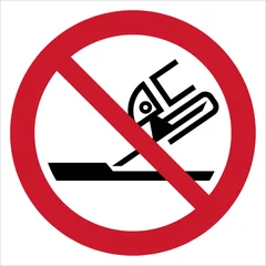 ISO 7010 P032 Do not use for face grinding sign — Prohibition safety pictogram