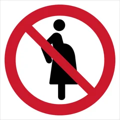 ISO 7010 P042 Not for pregnant women sign — Prohibition safety pictogram