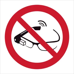 ISO 7010 P044 Use of smart glasses prohibited sign — Prohibition safety pictogram