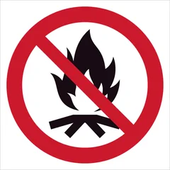 ISO 7010 P045 No campfire sign — Prohibition safety pictogram