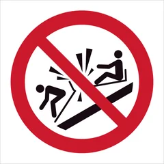 ISO 7010 P047 Do not ram into toboggans sign — Prohibition safety pictogram