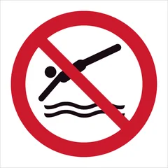 ISO 7010 P052 No diving sign — Prohibition safety pictogram