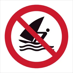 ISO 7010 P054 No windsurfing sign — Prohibition safety pictogram
