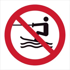 ISO 7010 P058 No towed water activity sign — Prohibition safety pictogram