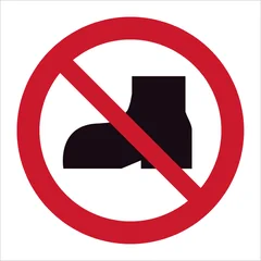ISO 7010 P060 No outdoor footwear sign — Prohibition safety pictogram