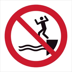 ISO 7010 P061 No jumping into water sign — Prohibition safety pictogram
