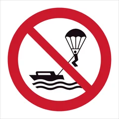 ISO 7010 P066 No parasailing sign — Prohibition safety pictogram