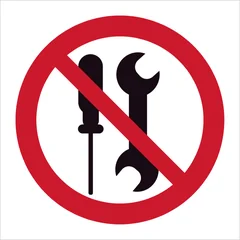 ISO 7010 P069 Not to be serviced by users sign — Prohibition safety pictogram