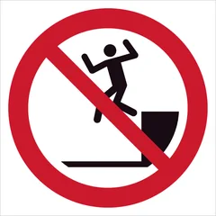 ISO 7010 P072 No jumping down sign — Prohibition safety pictogram