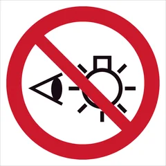 ISO 7010 P075 Do not stare at light source sign — Prohibition safety pictogram