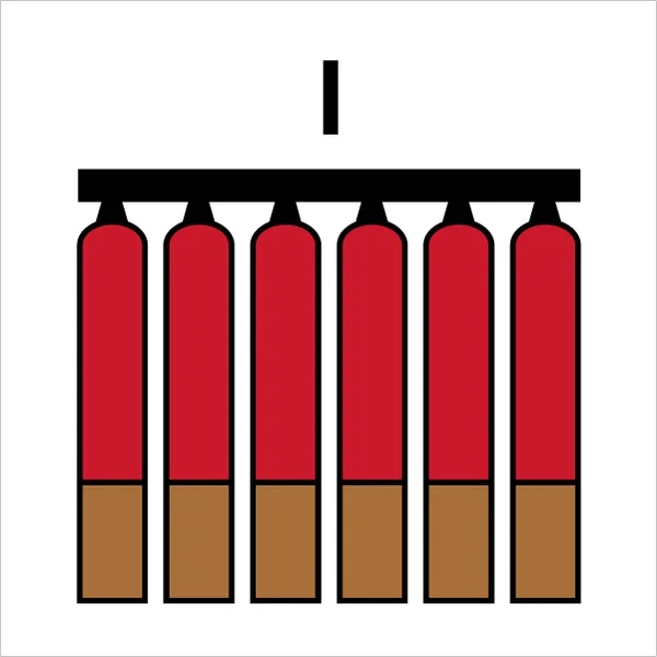 ISO 17631 A.2.21 (I) Fixed fire extinguishing battery (inergen) sign — Fire Control Plan (ISO 17631) safety pictogram
