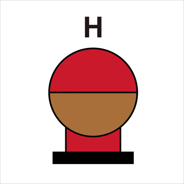 ISO 17631 A.2.22 (H) Fixed fire extinguishing halon bottle,placed in protected area sign — Fire Control Plan (ISO 17631) safety pictogram
