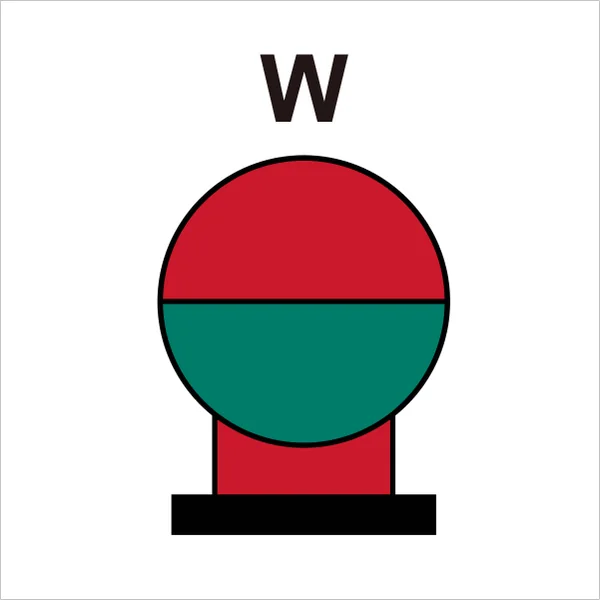 ISO 17631 A.2.22 (W) Fixed fire extinguishing water bottle, placed in protected area sign — Fire Control Plan (ISO 17631) safety pictogram