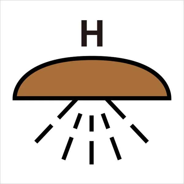 ISO 17631 A.2.32 (H) Space or group of spaces protected by a halon fire-extinguishing system sign — Fire Control Plan (ISO 17631) safety pictogram
