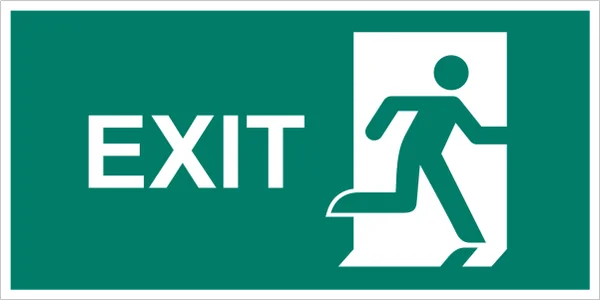 ISO 7010 E002 (EXIT) Emergency exit (right hand) (exit) sign — Emergency / Escape safety pictogram