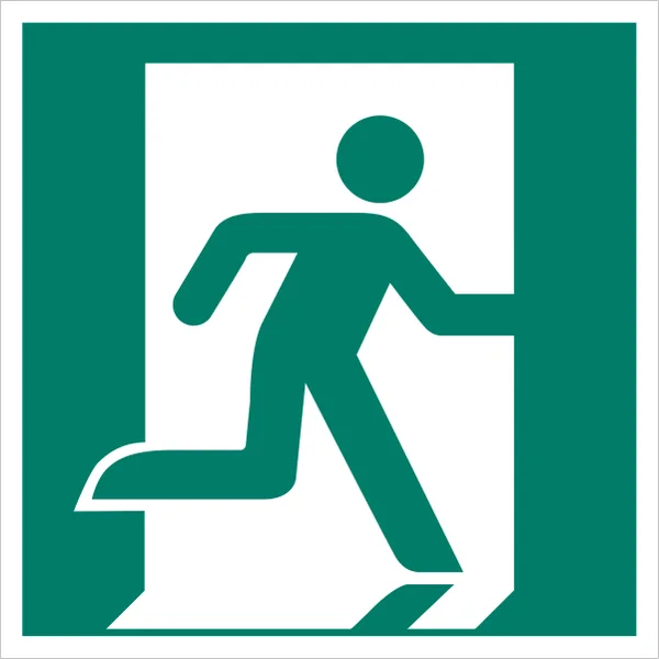 ISO 7010 E002 Emergency exit (right hand) sign — Emergency / Escape safety pictogram