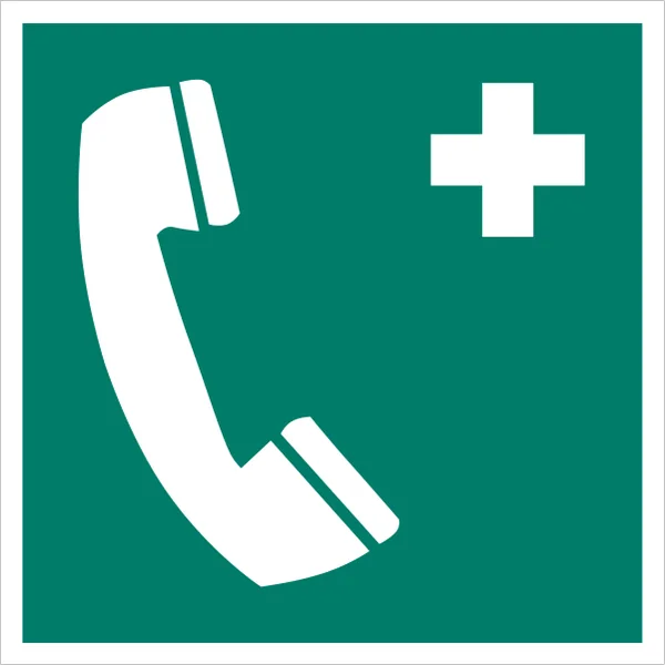 ISO 7010 E004 Emergency telephone sign — Emergency / Escape safety pictogram