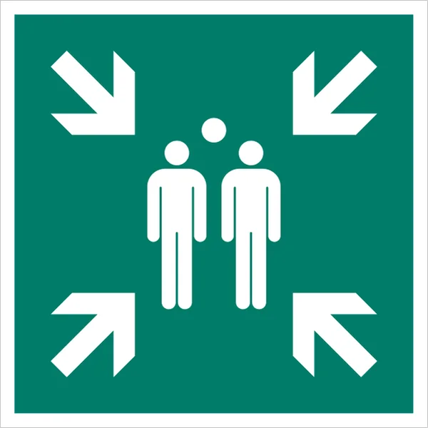 ISO 7010 E007 Evacuation assembly point sign — Emergency / Escape safety pictogram
