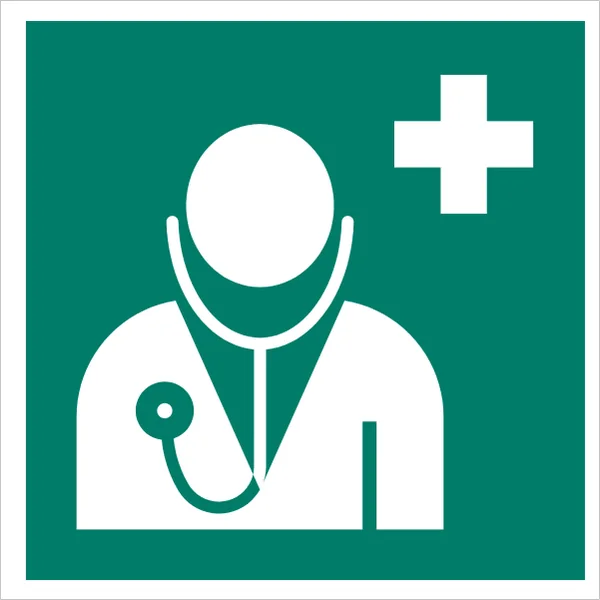 ISO 7010 E009 Doctor sign — Emergency / Escape safety pictogram