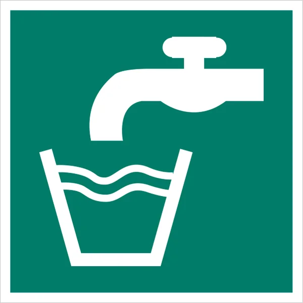 ISO 7010 E015 Drinking water sign — Emergency / Escape safety pictogram