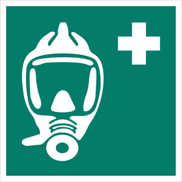 ISO 7010 E029 Emergency escape breathing device sign — Emergency / Escape safety pictogram