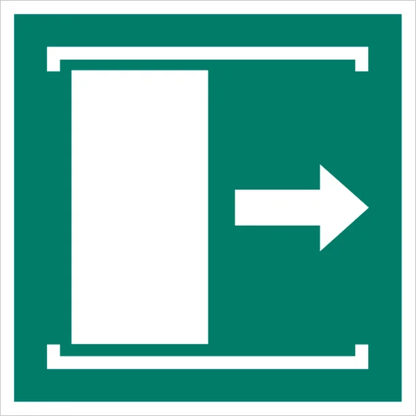 ISO 7010 E033 Door slides right to open sign — Emergency / Escape safety pictogram