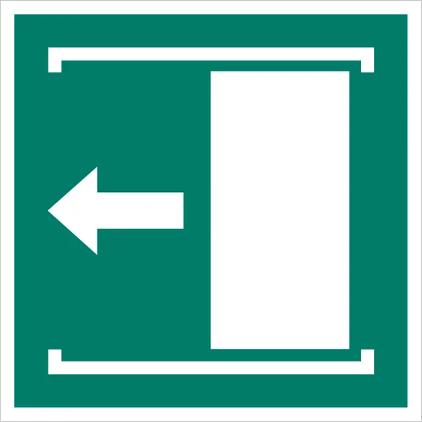ISO 7010 E034 Door slides left to open sign — Emergency / Escape safety pictogram