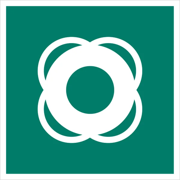 ISO 7010 E040 Lifebuoy sign — Emergency / Escape safety pictogram