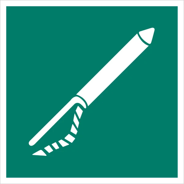 ISO 7010 E050 Line-throwing appliance sign — Emergency / Escape safety pictogram