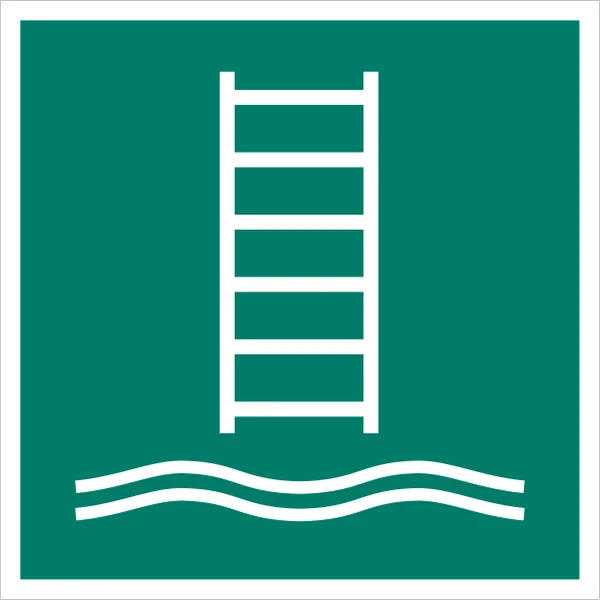 ISO 7010 E053 Embarkment ladder sign — Emergency / Escape safety pictogram