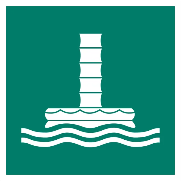 ISO 7010 E055 Marine evacuation chute sign — Emergency / Escape safety pictogram