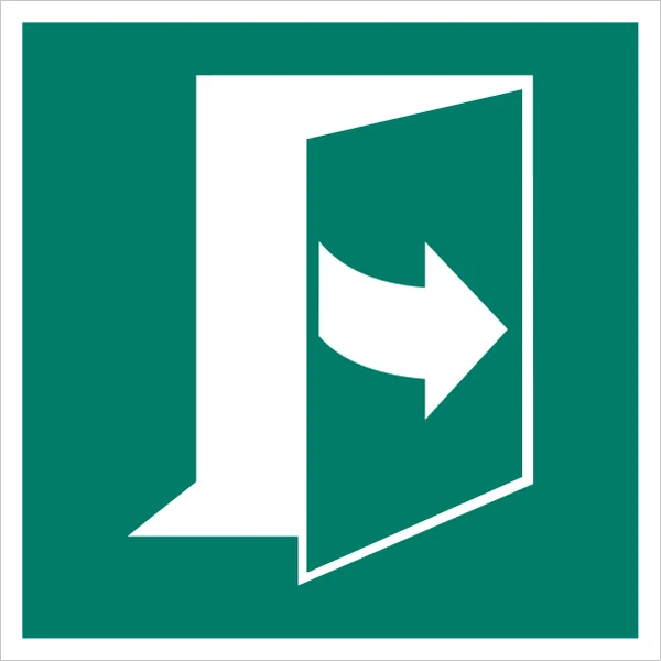 ISO 7010 E057 Door opens by pulling on the left-hand side sign — Emergency / Escape safety pictogram