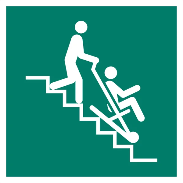ISO 7010 E060 Evacuation chair sign — Emergency / Escape safety pictogram