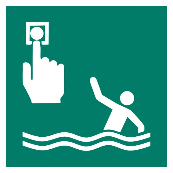 ISO 7010 E069 Person overboard call point sign — Emergency / Escape safety pictogram