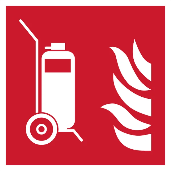 ISO 7010 F009 Wheeled fire extinguisher sign — Fire Equipment safety pictogram