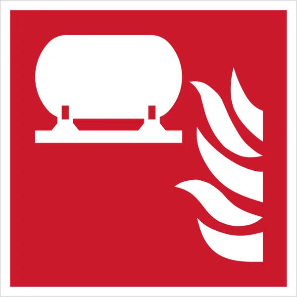 ISO 7010 F012 Fixed fire extinguishing installation sign — Fire Equipment safety pictogram