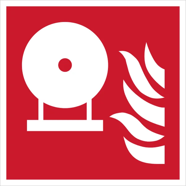 ISO 7010 F013 Fixed fire extinguishing bottle sign — Fire Equipment safety pictogram