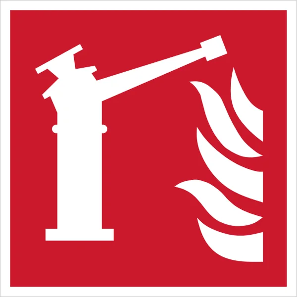 ISO 7010 F015 Fire monitor sign — Fire Equipment safety pictogram
