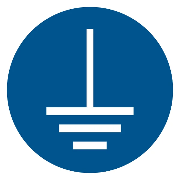 ISO 7010 M005 Connect an earth terminal to the ground sign — Mandatory safety pictogram